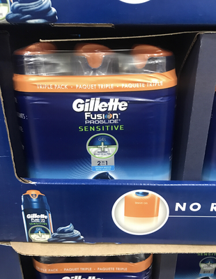 Gillette Fusion ProGlide Sensitive 2 in 1 Shave Gel, Ocean Breeze 18 oz