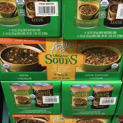 Amy's Organic Soups Lentil & Lentil Veggie, 116 oz 8 x 7 lb