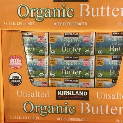 Kirkland Signature Organic Unsalted Butter, 4 x 4 oz