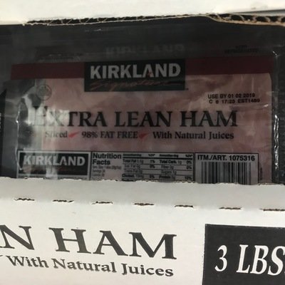 Kirkland Signature Extra Lean Sliced Ham, 3 lb 2 x 1.5 lb