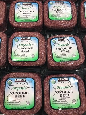 Kirkland Signature Organic Ground Beef, 4 lb Package 3 x 1.33 lb