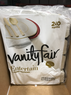 Vanity Fair Impressions 3-Ply Napkins for a Luxurious, Cloth-like Feel 15" x 17" 240 ct