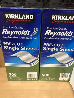 Kirkland Signature Aluminum Foil Sheets, 500 ct