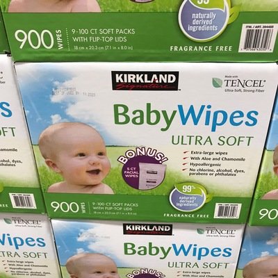 Kirkland Signature Baby Wipes, 900 ct