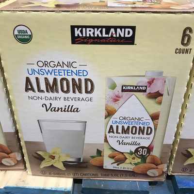 Kirkland Signature Organic Vanilla Almond Milk Cartons 32 fl. oz, 6-count