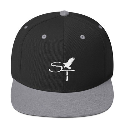 "ST" Logo Design Snapback Hat (White Embroidery)