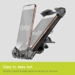 Bike Phone Mount by Delta Cycle - Black XL Bicycle Phone Holder Adjusts to Any Handlebar & Fits Any Phone or iphone 799403297505