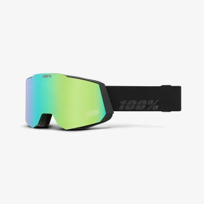 100% SNOWCRAFT HiPER Goggle Black/Green Mirror Green Lens 51001.0002