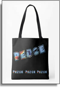 Peace All Over Printed Tote Bags