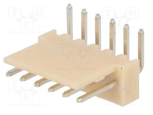 Connettore 6p. maschio 90° p.2,54 - NINIGI NS25-W6K (equivalente Molex)
