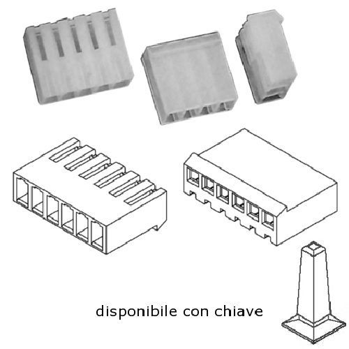 CONNETTORE MORSETTO 10 POLI FEMMINA PASSO 3,96 (equivalente Molex)