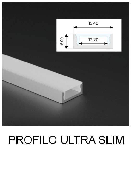 Barra led dimmerabile 14,4W/mt su profilo in alluminio ultraslim