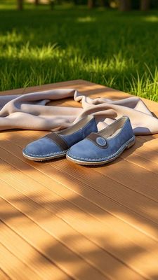Ladies Leather Pumps -Button Pumps
