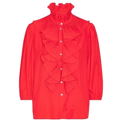 Pernille blouse 3/4 sleeve red Continue