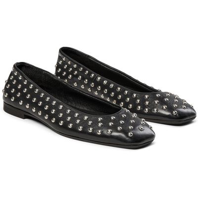Katie studs ballerina black pavement