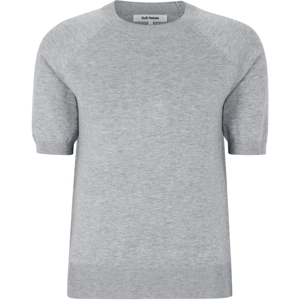 SRMarla SS O-neck Knit (Light Grey Melange) Soft Rebels