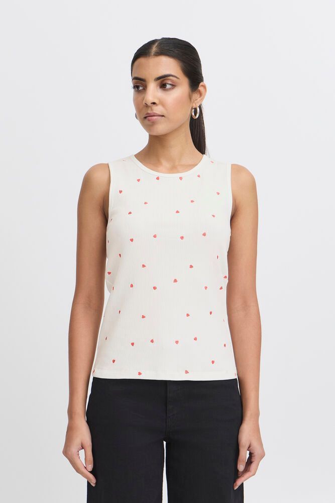 IHPalma Top (Cloud dancer w. heart embro - White) ICHI