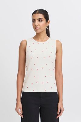 IHPalma Top (Cloud dancer w. heart embro - White) ICHI