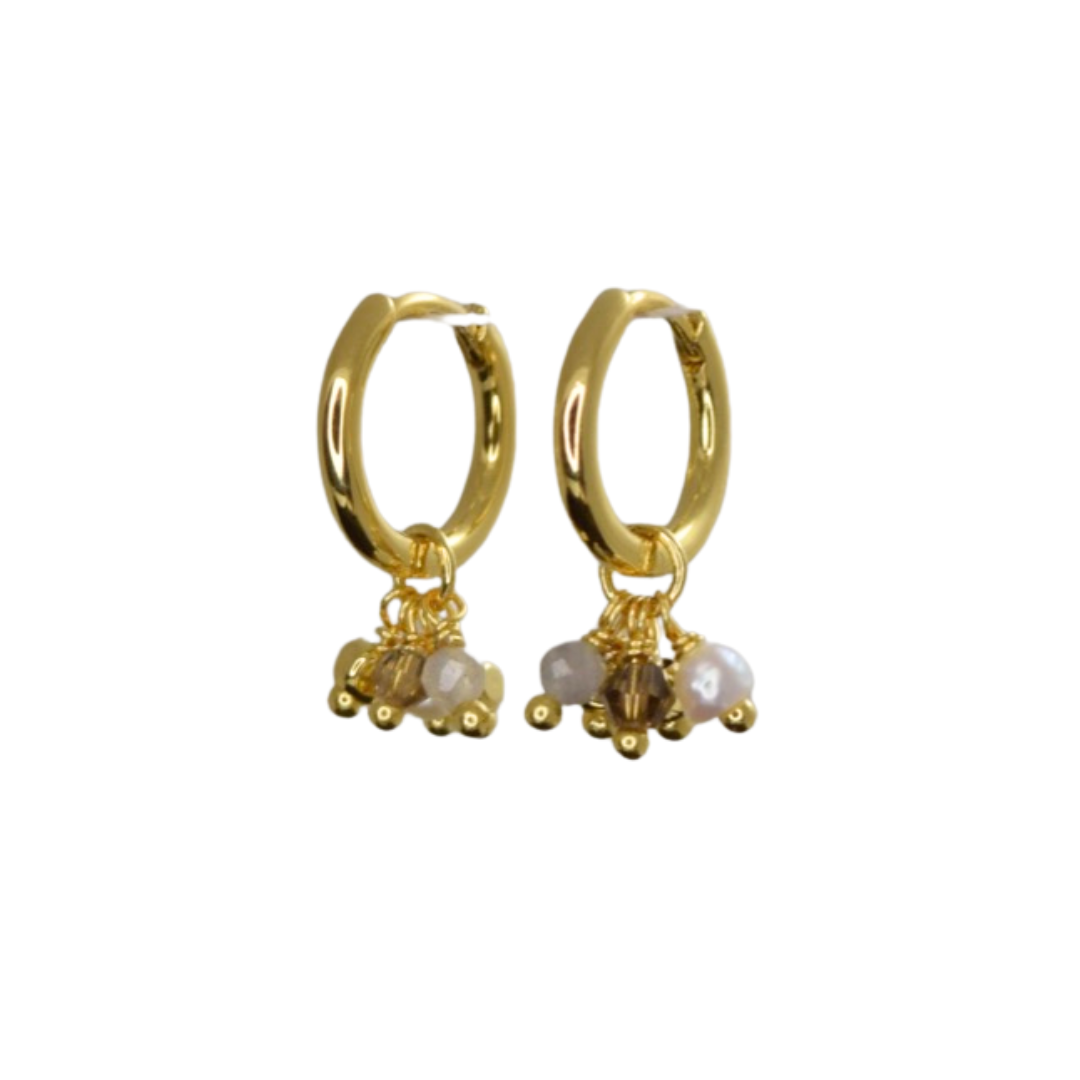 Clover Brown Øreringe (Forgyldt) Zefina