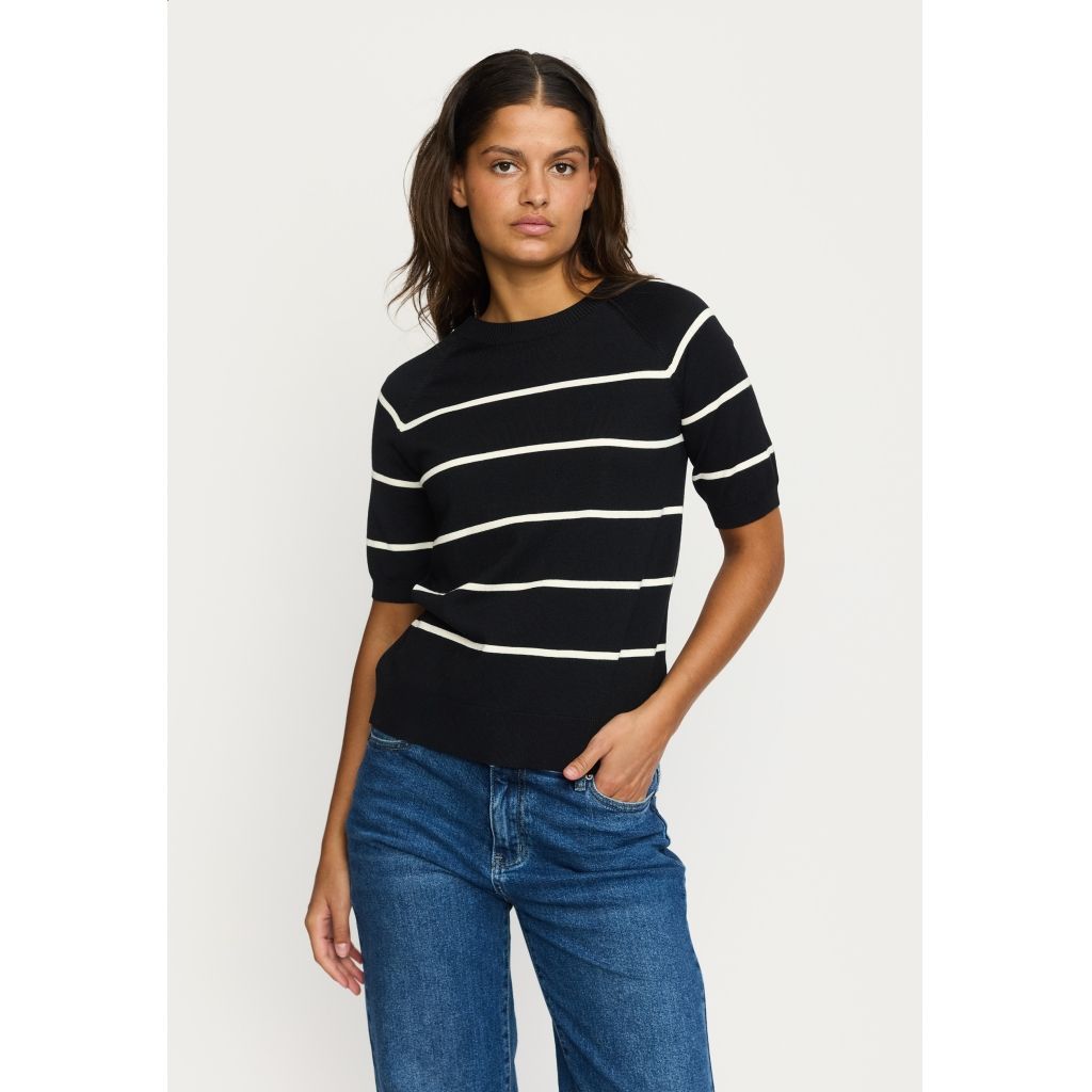 SRMarla Stripe SS Knit (Black) Soft Rebels
