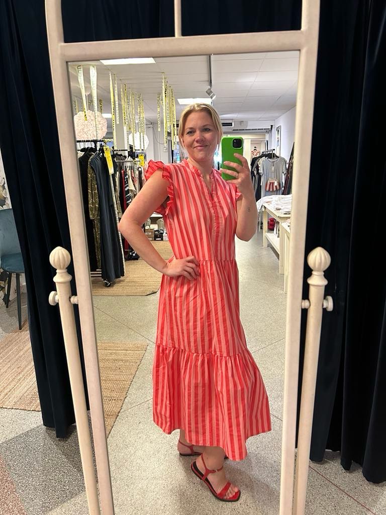 Bea Stripe Red/Pink Dress Continue