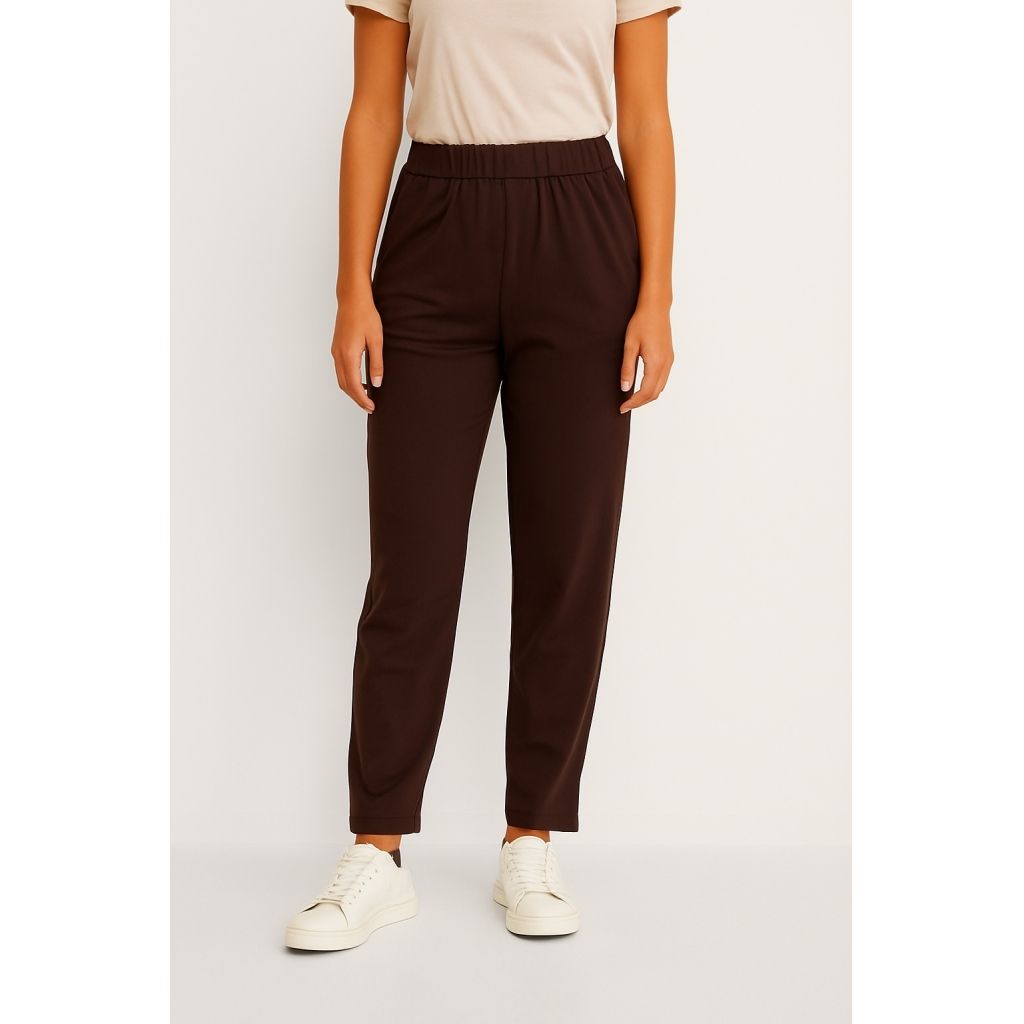 Pants m/ elastik i livet brown Vanting