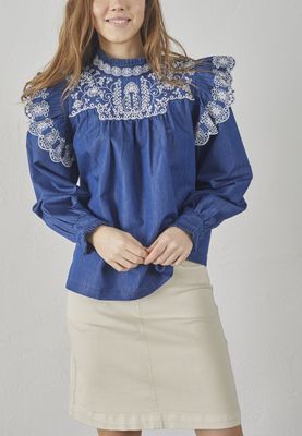 Love1294 Bluse (Denim & Cream) Love & Divine Love1294 Bluse (Denim & Cream) Love & Divine