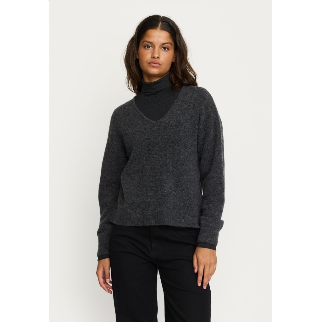 SRAllison V-neck (Dark grey melange) Soft Rebels