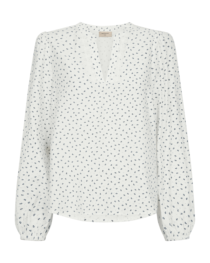 FQElin Blouse (Star Off-white w. Black) Freequent
