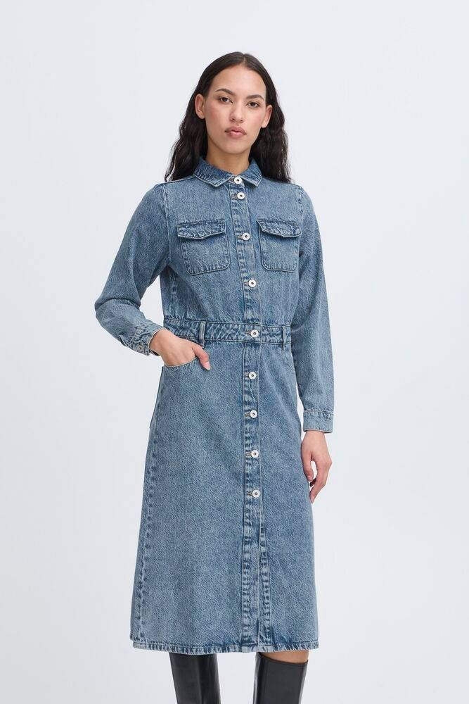 IHMinda Dress (Medium Blue) ICHI