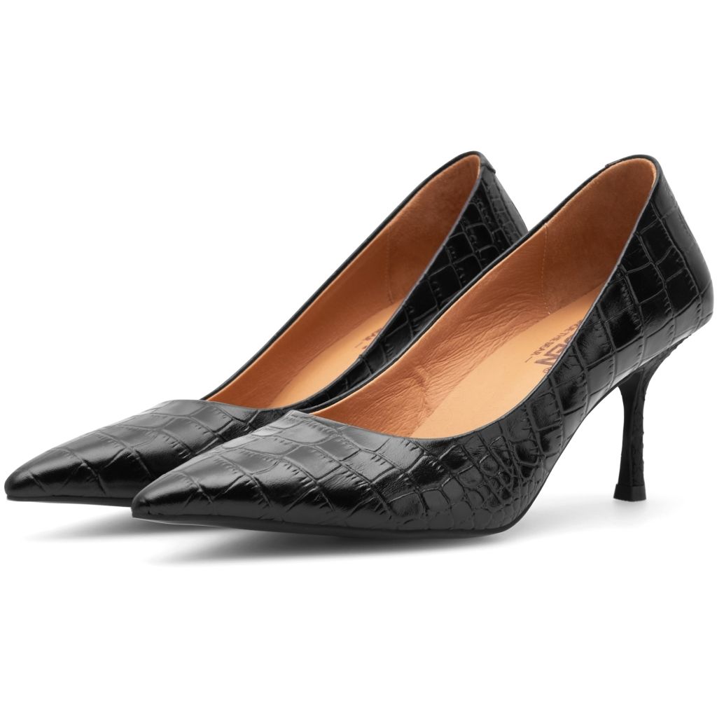 Laura croco black Woden shoe the bear