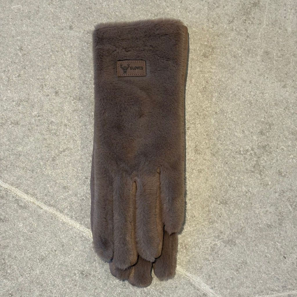 handske m/plys taupe ThreeM