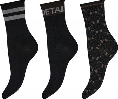 Ankelstrømper i boks - 3 par (Sort/Brun/Sølv) Hype The Detail Ankelstrømper i boks - 3 par (Sort/Brun/Sølv) Hype The Detail