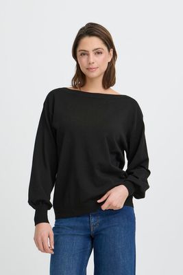 IHLuls Boat Neck Long Sleeve (Black) ICHI
