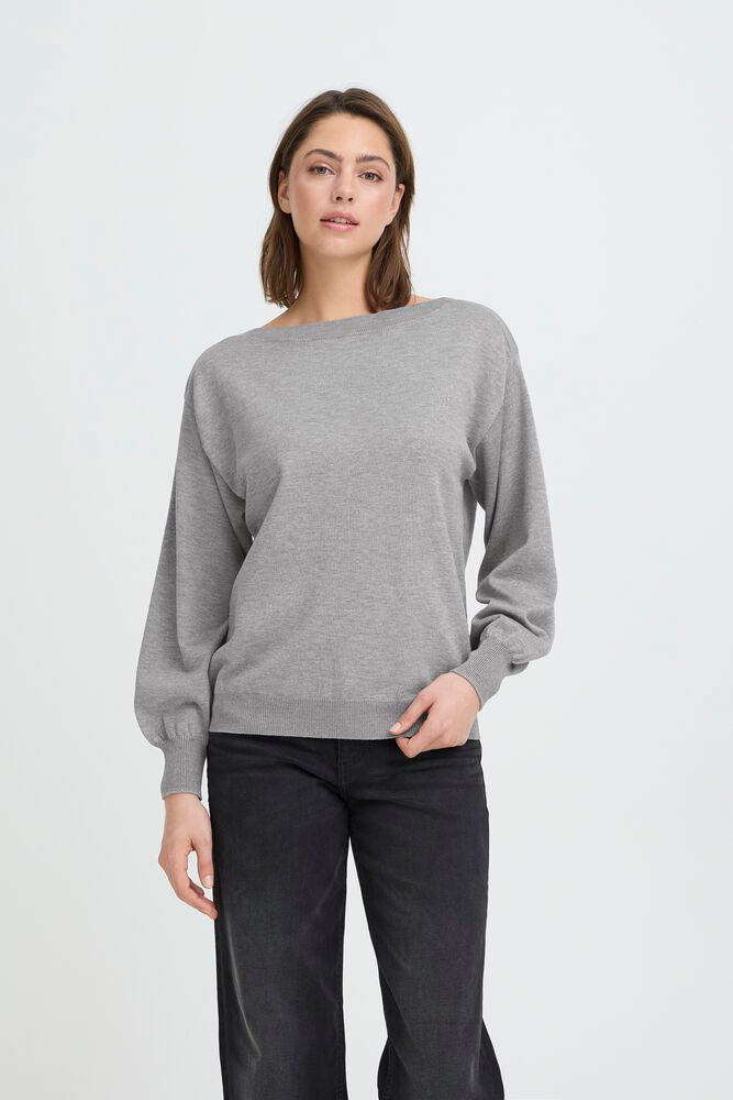 IHLuls Boat Neck Long Sleeve (Light Grey Melange) ICHI