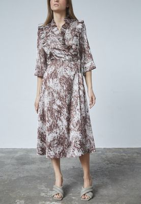 Love1381 Dress (Brown Graphic) Love&amp;Divine