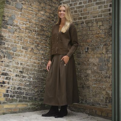 Gigi Knit Cardigan Chocolate Brown Prepair