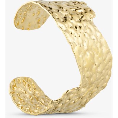 Rustic big bangle  18 carat gold plated Wolff Jewelry