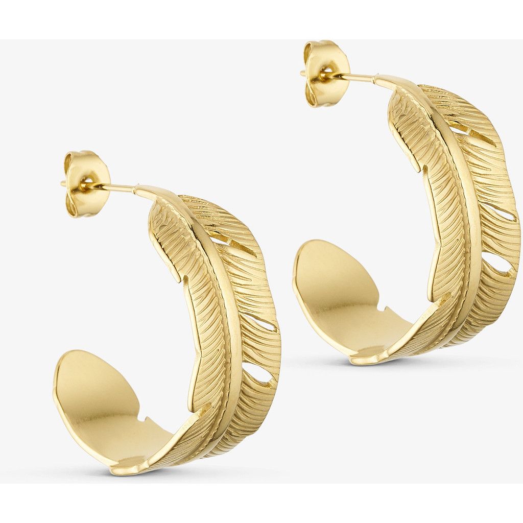 Leafy hoops 18 carat gold plated Wolff Jewelry