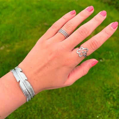 Leafy Bangle silver colour Wolff Jewelry
