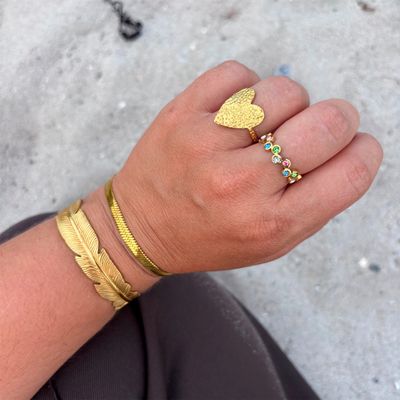 Leafy Bangle 18 carat gold plated Wolff Jewelry