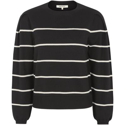 SRMarla o neck stripe knit Black Soft Rebels