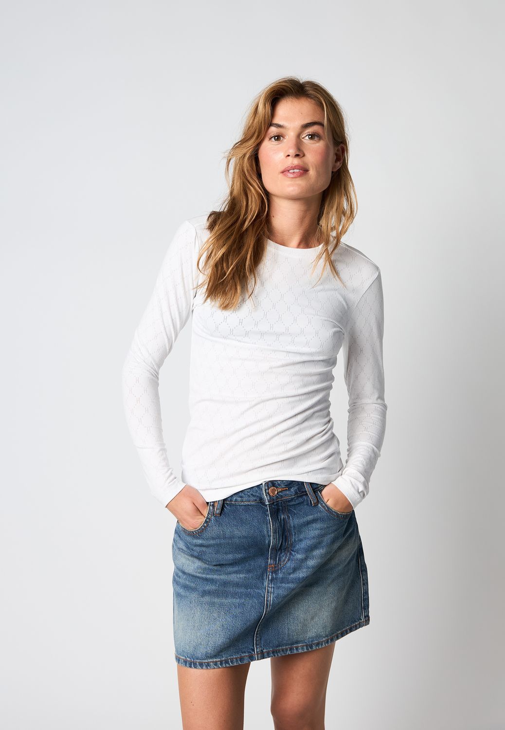 Tee Long Sleeve (White) Hype The Detail