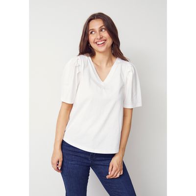 Tinni V-neck T-shirt (White) I Say