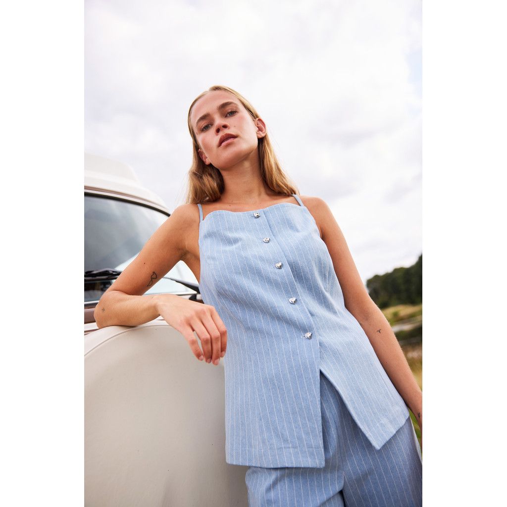 RDF826Taiska Top (Blue Denim) Rue De Femme
