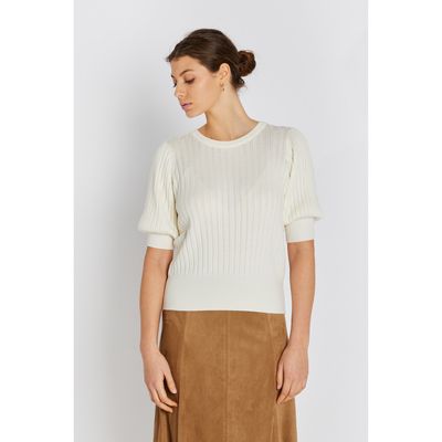 7493RDFSorrelPoi knit (White) Rue de Femme