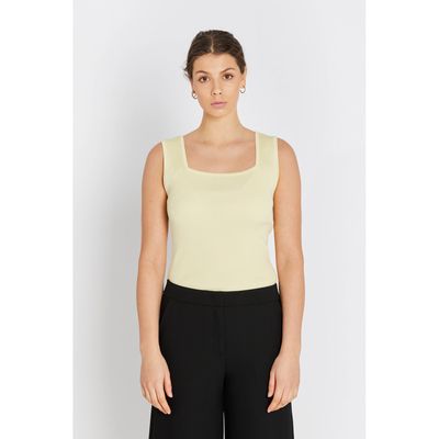 RDF833Noa Reverse Knit Top (Soft Yellow) Rue de Femme
