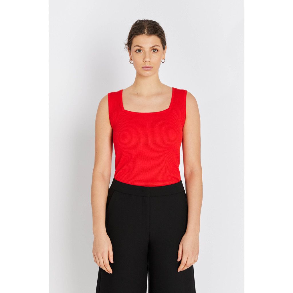 RDF833Noa Reverse Knit Top (Mars Red) Rue de Femme