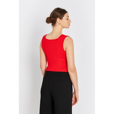 RDF833Noa Reverse Knit Top (Mars Red) Rue de Femme