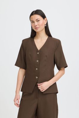 IHFava SS Blazer (Slate Black Melange Brown) ICHI